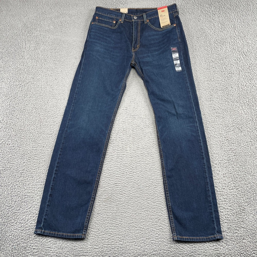Levi's 505 Jeans Mens 34x34 Blue Regular Fit Stretch Eco Ease Straight Leg